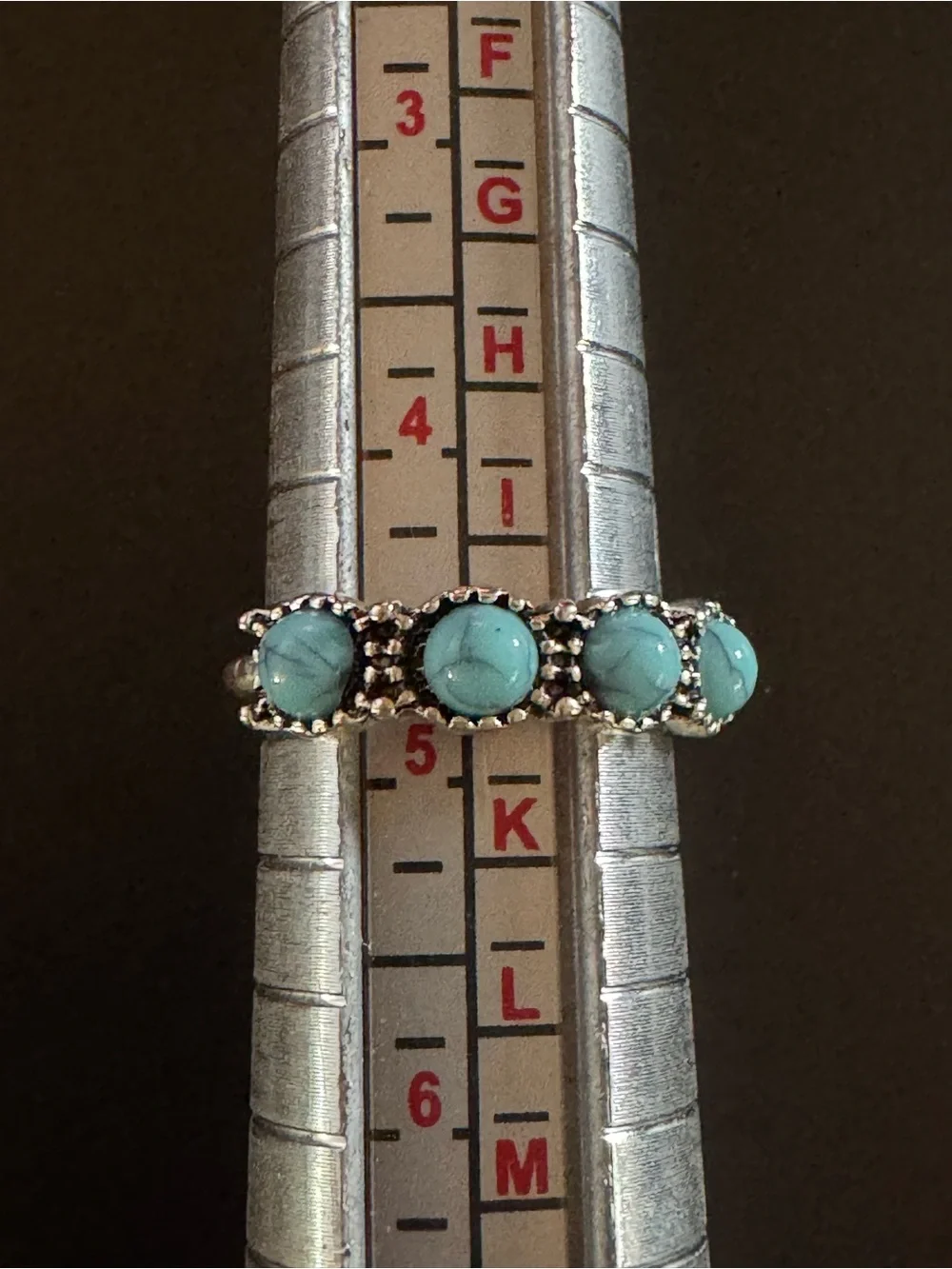 Vintage Silver Tone Turquoise Ring